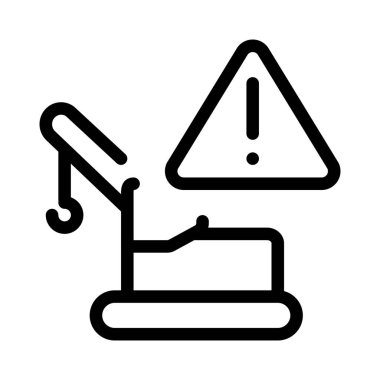 Uyarı işareti olan bir inşaat aracı..