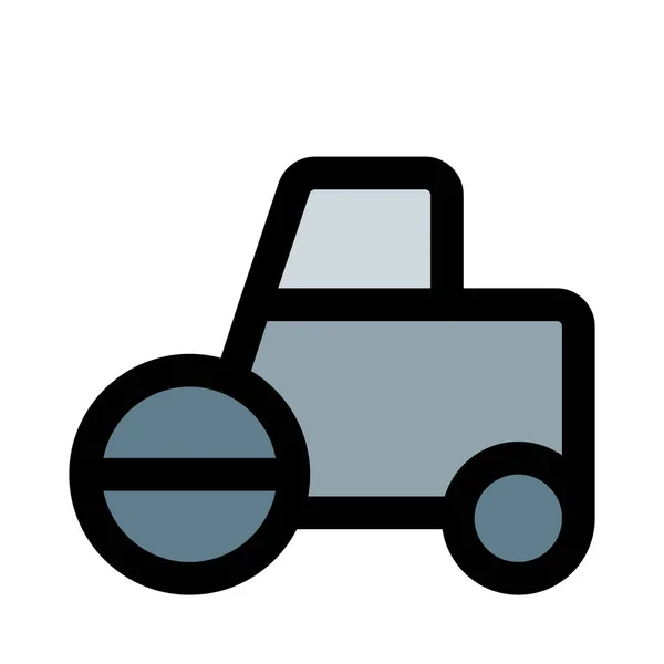 Dampfwalze Ein Fahrzeug Mit Breiten Glatten Rollen — Stockvektor