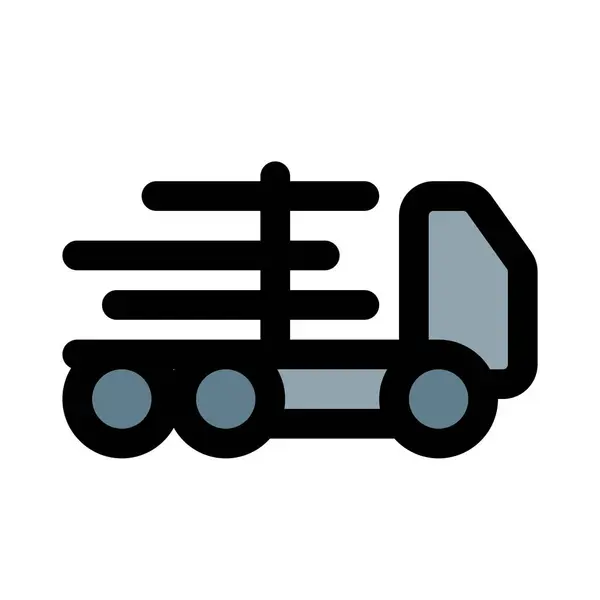 Camion Bois Déchargement Pour Transport — Image vectorielle