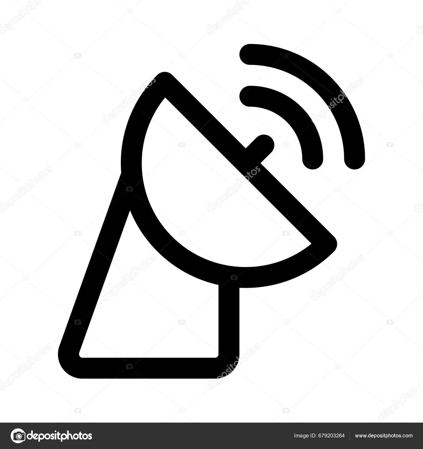 Long Distance Signal Satellite Dish Network Stock Vector by