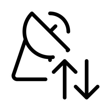 Beyaz arkaplanda izole edilmiş çanak ağdan veri transferi