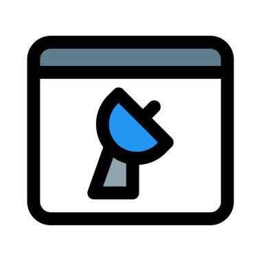 Beyaz arkaplanda izole edilmiş bir tarayıcıdaki IPTV