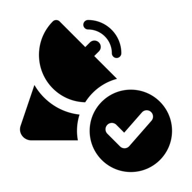 Doğrulanmış uydu ağı beyaz arkaplanda izole edildi