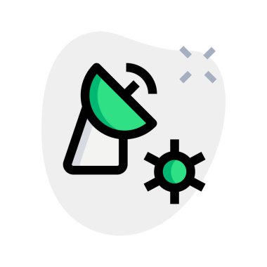 Çarklı uydu yazılımı beyaz arkaplanda izole edildi