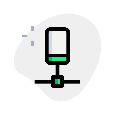 Özel bir sunucu ağına bağlı cep telefonu