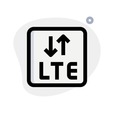 Veri transferi için yukarı ve aşağı oklarla LTE mobil bağlantı