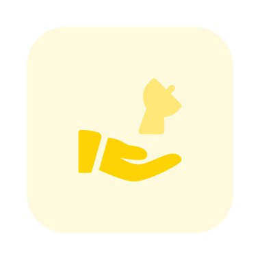 Beyaz arkaplanda izole edilmiş uydu ağını paylaş