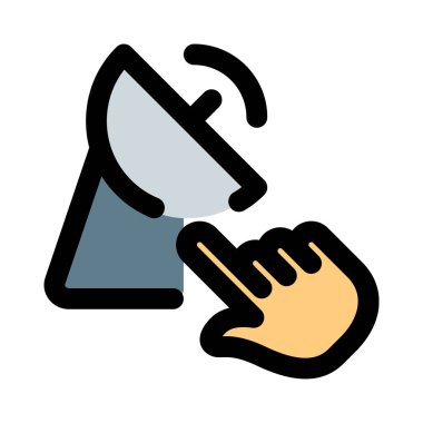 Uydu dokunmatik ağ erişimi beyaz arkaplanda izole edildi