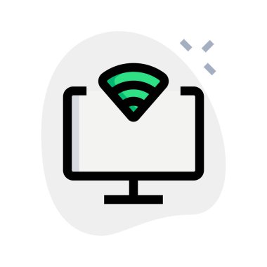 Kablosuz internet bağlantısı olan bilgisayar.