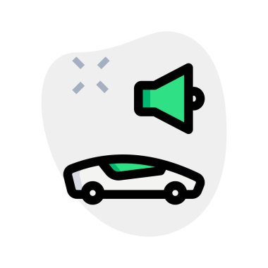 EV araba yüksek bas ses sistemi beyaz arkaplanda izole