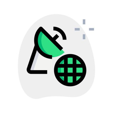 Beyaz arka planda dünya çapında izole edilmiş uydu bağlantısı