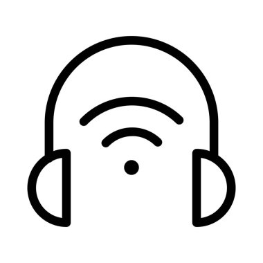 Aygıta bağlı kablosuz kulaklık.