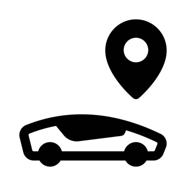 Haritaları ve konumu olan modern araba beyaz arka planda izole edilmiş.