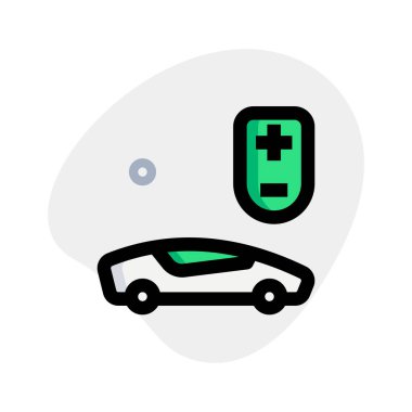 Sesi beyaz arkaplanda izole edilmiş EV araba