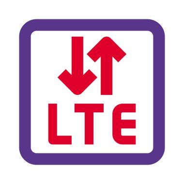 Veri transferi için yukarı ve aşağı oklarla LTE mobil bağlantı