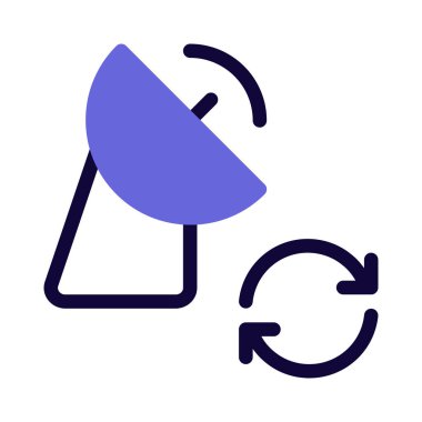 Yazılım beyaz arkaplanda izole edilmiş uydu ağında yeniden yükleniyor