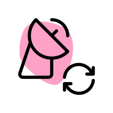 Yazılım beyaz arkaplanda izole edilmiş uydu ağında yeniden yükleniyor