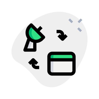 Beyaz arkaplanda izole edilmiş uydu bağlantısı için web desteği