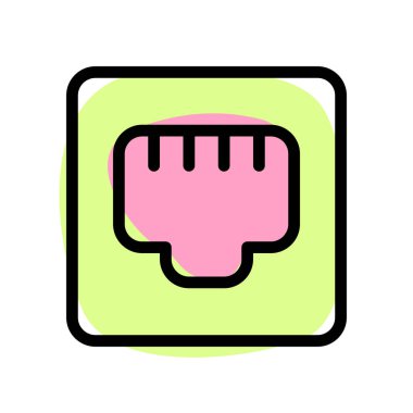 İnternet bağlantısı için ağ portu beyaz arkaplanda izole edildi