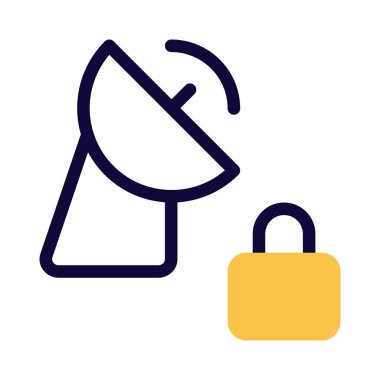 Kilitleme tesisi beyaz arkaplanda izole edilmiş uydu