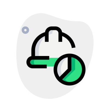 Güvenlik miğferi pasta grafiği mekanik için hazırlanıyor.