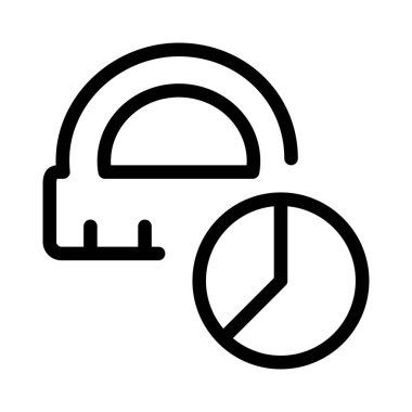 Pasta grafiği sunumu için cetvel ölçümü.