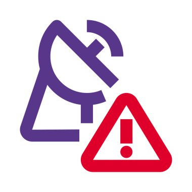 Beyaz arkaplanda izole edilmiş uydu anten ağında hata