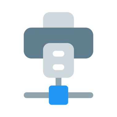 Beyaz arkaplanda izole edilmiş bir ağa bağlı ofis yazıcısı