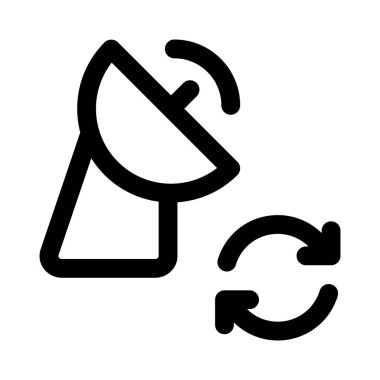 Yazılım beyaz arkaplanda izole edilmiş uydu ağında yeniden yükleniyor