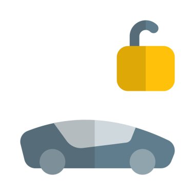 Gelişmiş kilitleme özelliğine sahip EV arabası beyaz arkaplanda izole edildi