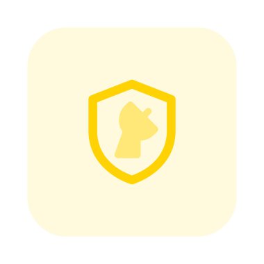 Uydu güvenli ağı beyaz arkaplanda izole edildi