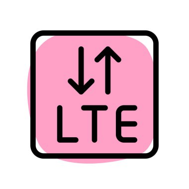 Veri transferi için yukarı ve aşağı oklarla LTE mobil bağlantı