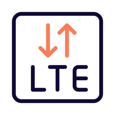 Veri transferi için yukarı ve aşağı oklarla LTE mobil bağlantı