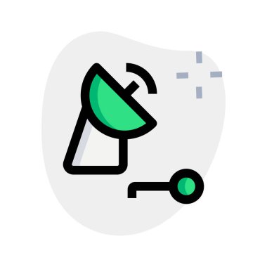 Beyaz arkaplanda kilit güvenliğe sahip uydu