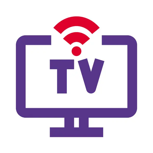 Televisione Digitale Senza Fili Connessa Internet — Vettoriale Stock