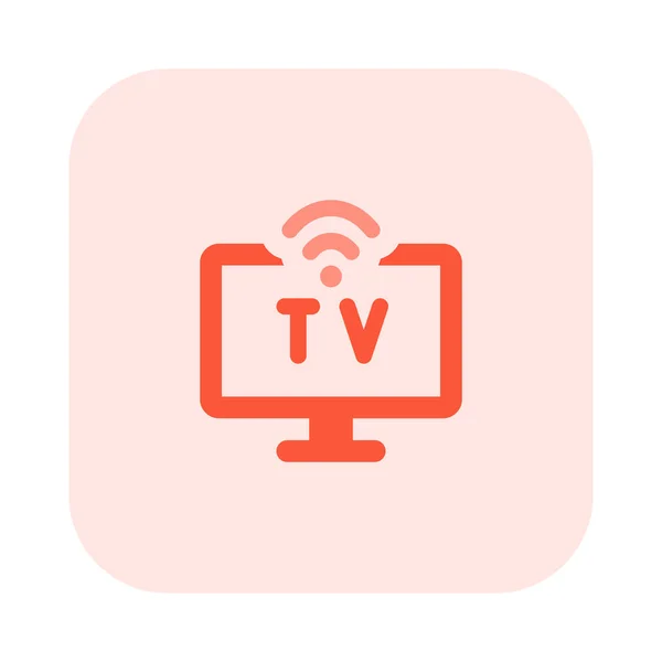 Internet Connected Wireless Digital Television — Stock Vector