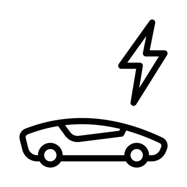 Tesla Car Charging Isoliert Auf Weißem Hintergrund — Stockvektor