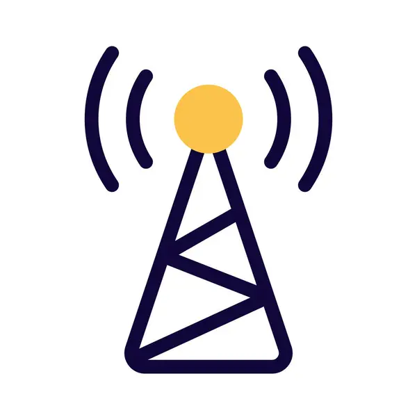 Mobilfunk Netzwerk Von Tower Konnektivität Isoliert Auf Weißem Hintergrund — Stockvektor