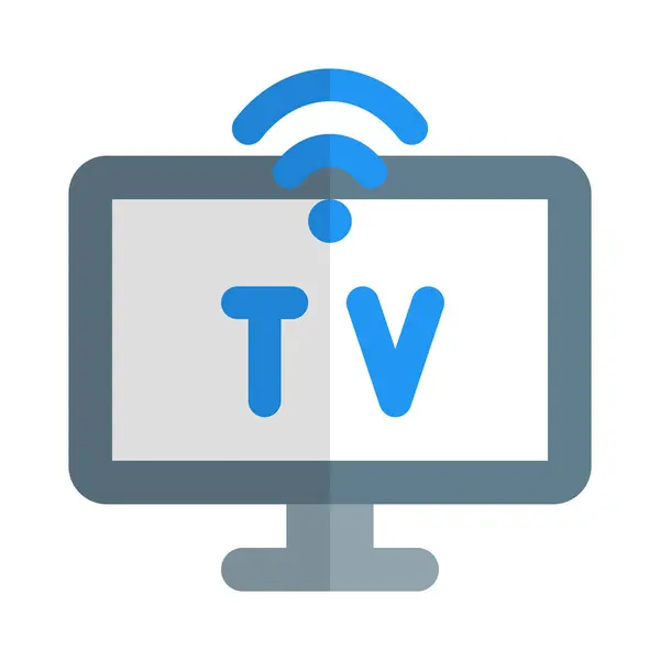 Internet Menghubungkan Televisi Digital Nirkabel - Stok Vektor