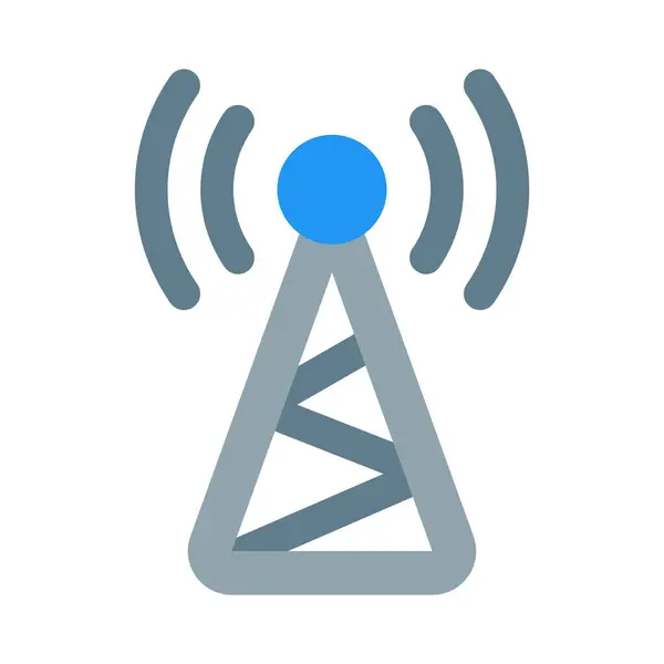 Mobiel Netwerk Van Toren Connectiviteit Geïsoleerd Witte Achtergrond — Stockvector