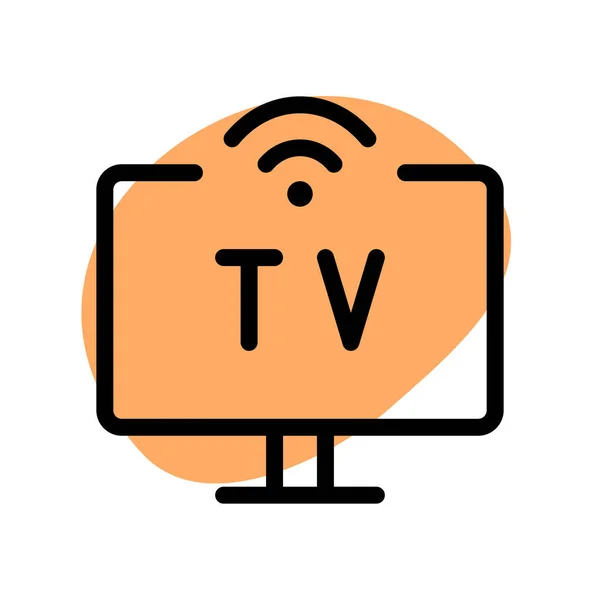 Télévision Numérique Sans Fil Connectée Internet — Image vectorielle