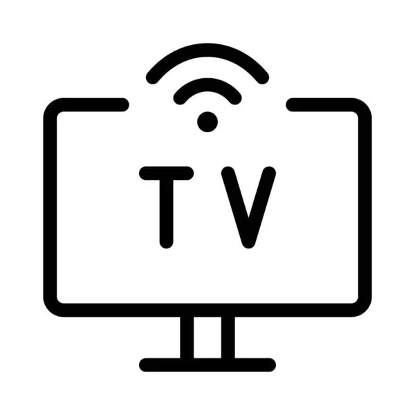 Ασύρματη Ψηφιακή Τηλεόραση Σύνδεση Στο Internet — Διανυσματικό Αρχείο