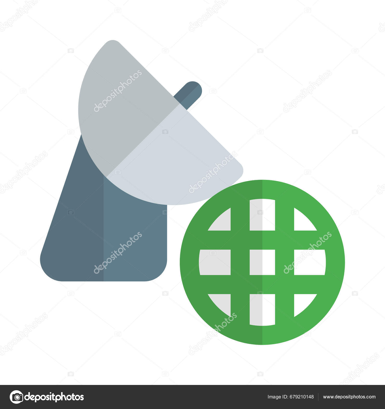 Satellitenverbindung Weltweit Isoliert Auf Weißem Hintergrund Stock