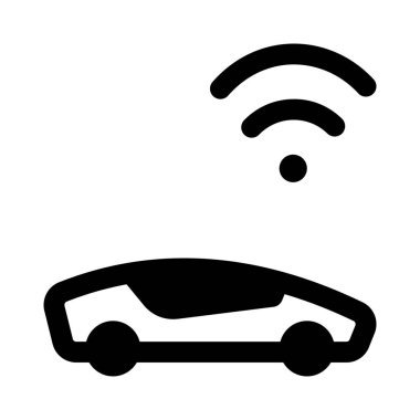 İnternet bağlantısı olan EV arabası beyaz arkaplanda izole edildi