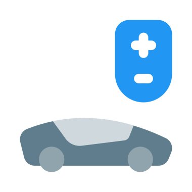 Sesi beyaz arkaplanda izole edilmiş EV araba