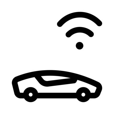 İnternet bağlantısı olan EV arabası beyaz arkaplanda izole edildi