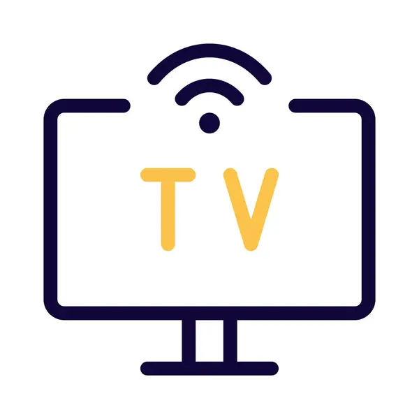 Internet Menghubungkan Televisi Digital Nirkabel - Stok Vektor