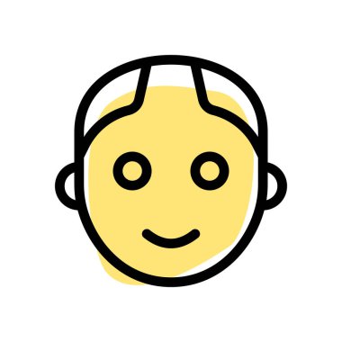 Saçları dökülmüş kel adam beyaz arka planda izole edilmiş.