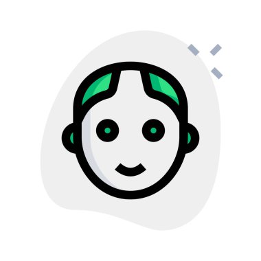 Saçları dökülmüş kel adam beyaz arka planda izole edilmiş.