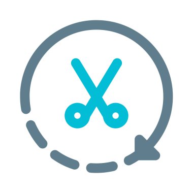 Beyaz arka planda makaslı kuaför salonu